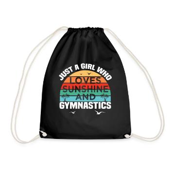do gymnastics - Drawstring Bag - black - Front