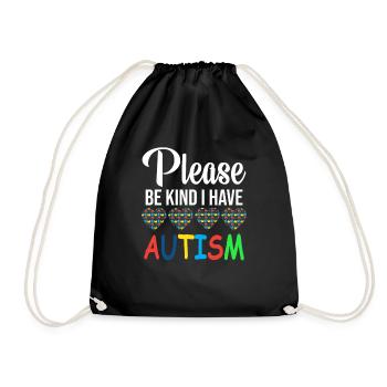 S'il vous plaît soyez gentil j'ai l'autisme - Sac de sport léger - noir - Devant