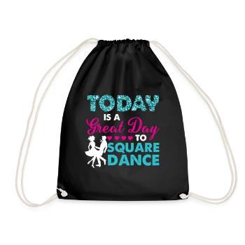 Square Dance dancer gift - Drawstring Bag - black - Front