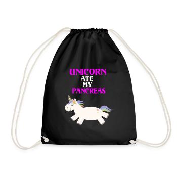 Diabète de type 1 licorne drôle pancréas - Sac de sport léger - noir - Devant