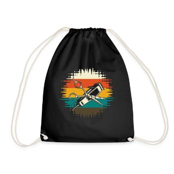 Barber Shop Scissors Trimmer Barber Vintage - Drawstring Bag - black - Front