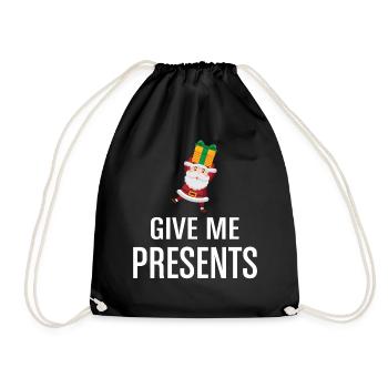 Merry Christmas Christmas Christmas Present - Drawstring Bag - black - Front