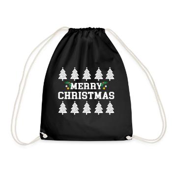 Merry Christmas Christmas Christmas Present - Drawstring Bag - black - Front