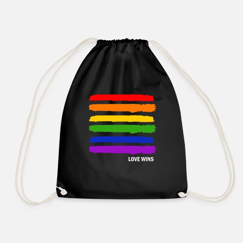 Gay Pride Gift - Drawstring Bag - black