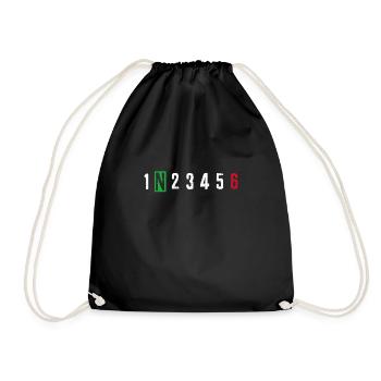 motorcycle - Drawstring Bag - black - Front