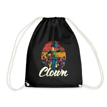 Clown Circus Funny Manege Funny Gift - Drawstring Bag - black - Front