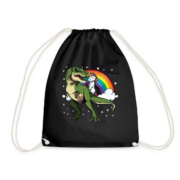 Dino licorne dans la magie arc-en-ciel - Sac de sport léger - noir - Devant