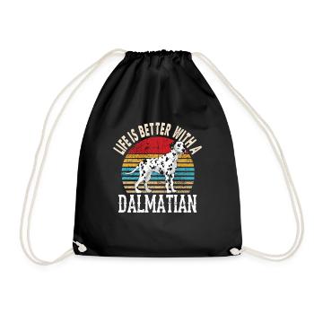 Dalmatian Dogs Dog Lovers Funny Gift - Drawstring Bag - black - Front