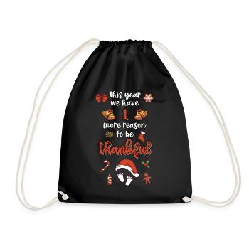 Christmas pregnancy announcement baby - Drawstring Bag - black - Front
