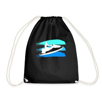 Jetski Fahrer Farbsplash - Turnbeutel - Schwarz - Vorne