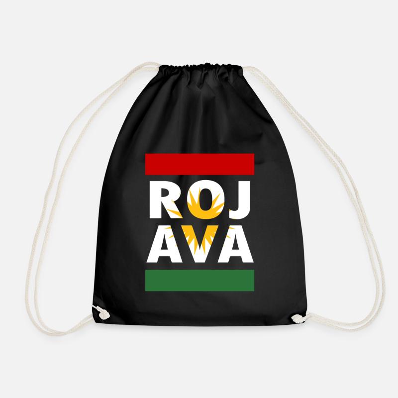 Rojava Kurdistan. free Rojava. Defend Kurdistan - Turnbeutel - Schwarz