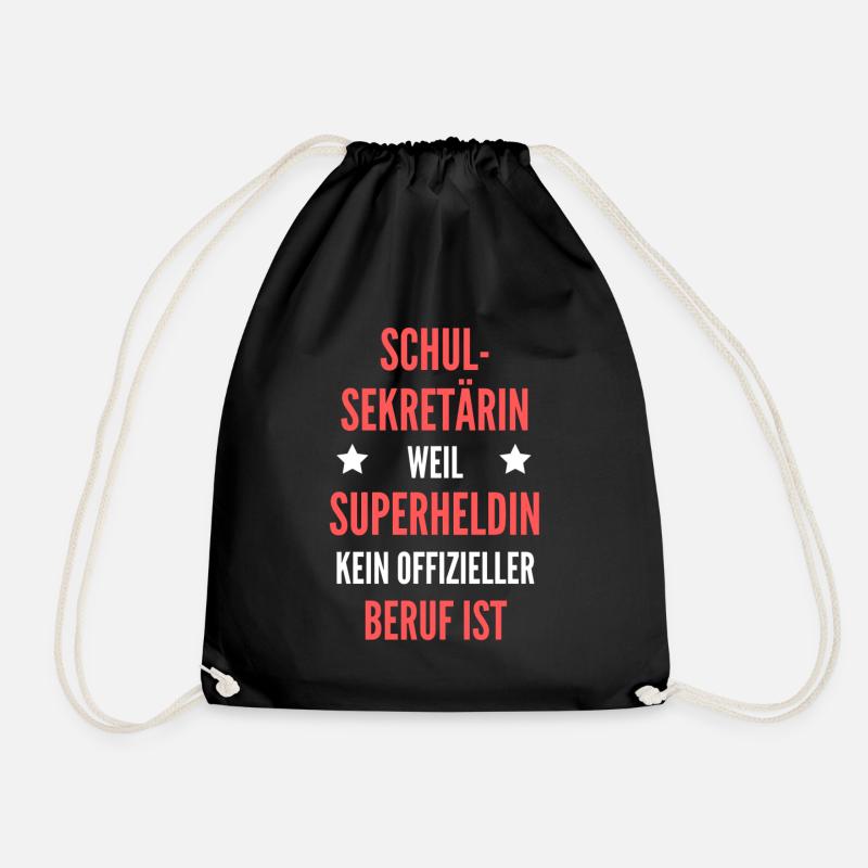 Schulsekretärin Schul Sekretärin Schule Geschenk - Turnbeutel - Schwarz