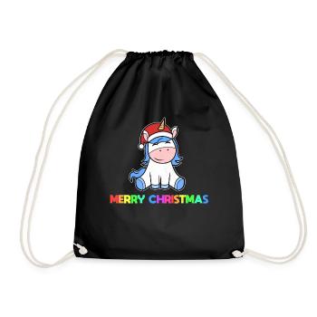 Christmas unicorn Christmas unicorn - Drawstring Bag - black - Front
