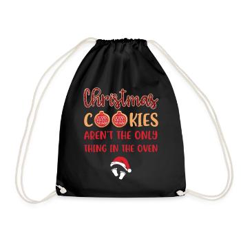 Christmas pregnancy announcement baby cookie - Drawstring Bag - black - Front