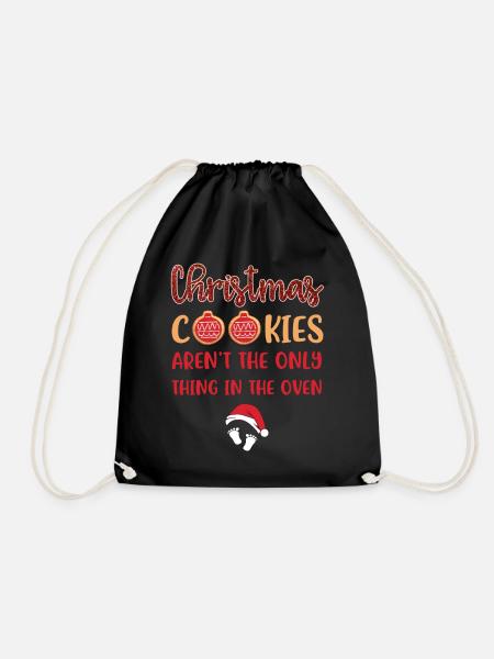 Weihnachten Schwangerschaft Verkündung baby cookie - Turnbeutel - Schwarz