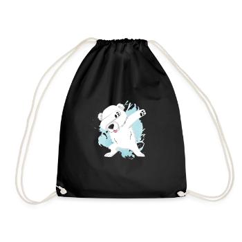 Christmas Polar Bear Dab Polar Bear Dabbing - Drawstring Bag - black - Front