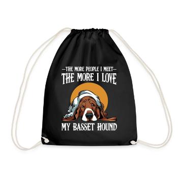 Basset Hound - Turnbeutel - Schwarz - Vorne