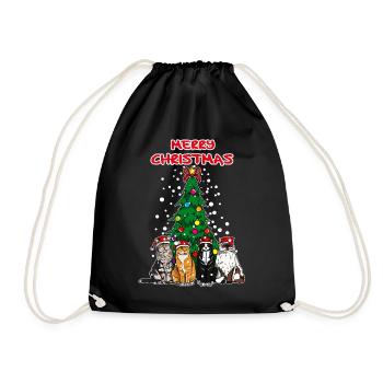 Joyeux Noël Cadeau De Chats De Noël - Sac de sport léger - noir - Devant