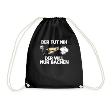 Plätzchen backen Bäcker - Turnbeutel - Schwarz - Vorne
