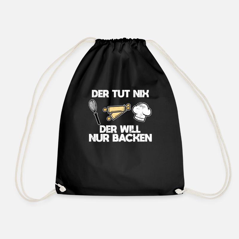 Plätzchen backen Bäcker - Turnbeutel - Schwarz