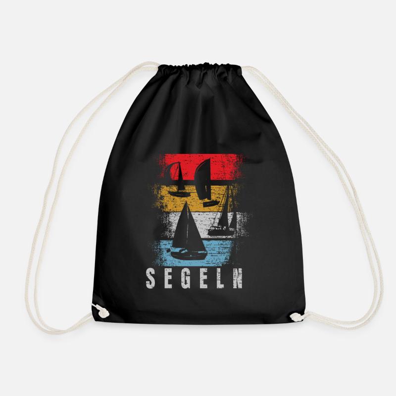 Segeln Retro - Turnbeutel - Schwarz