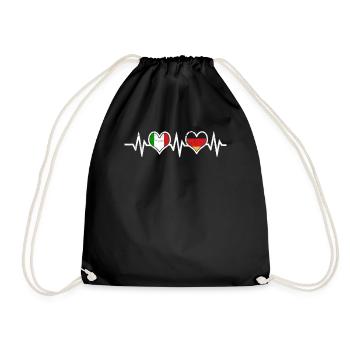 Germany Italy Italian and Italian - Drawstring Bag - black - Front