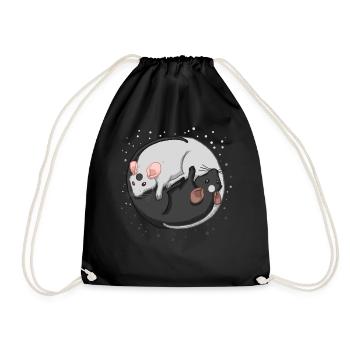 Year Of The Rat Kung Fu Yin Yang Rats Chinese New - Drawstring Bag - black - Front