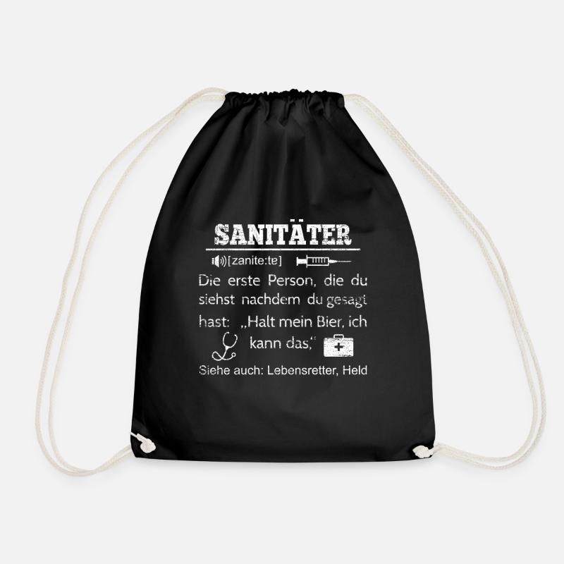 Sanitäter - Turnbeutel - Schwarz