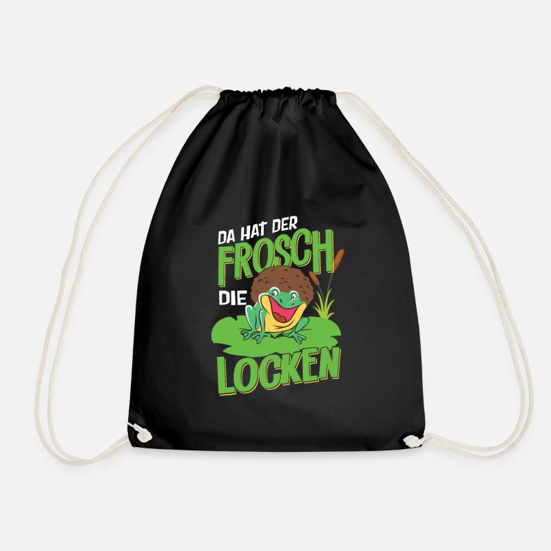 Da hat der Frosch die Locken - Turnbeutel - Schwarz