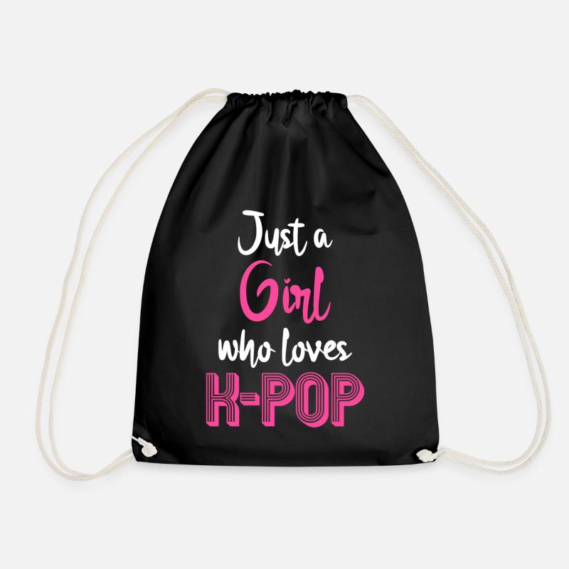 K-Pop - Drawstring Bag - black
