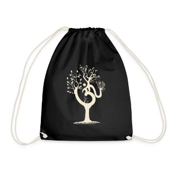 Yoga Baum mit Om Symbol - Turnbeutel - Schwarz - Vorne