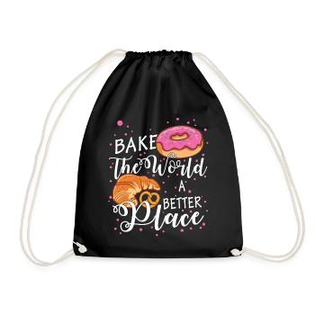 Cuire le monde un meilleur endroit Cuire la pâtisserie Pun - Sac de sport léger - noir - Devant