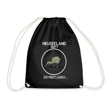 Neuseeland Backpaper Urlaub Souvenir Geschenk - Turnbeutel - Schwarz - Vorne