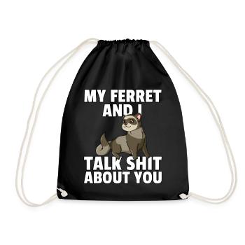 Furette douce drôle belette animal de compagnie - Sac de sport léger - noir - Devant
