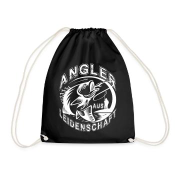 Angeln Anglerspruch lustiger Angler Spruch Fischer - Turnbeutel - Schwarz - Vorne