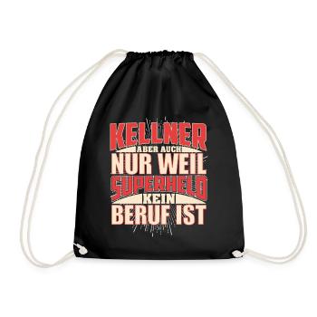 Kellner Superheld - Turnbeutel - Schwarz - Vorne