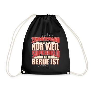 Zimmermann Superheld - Turnbeutel - Schwarz - Vorne