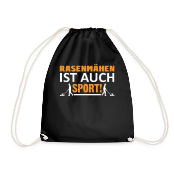Rasenmähren Ist Auch Sport - Turnbeutel - Schwarz - Vorne