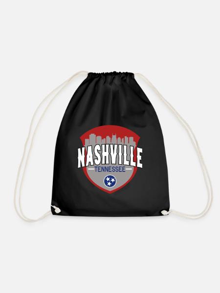 Nashville Tennessee Badge Stadt - Turnbeutel - Schwarz