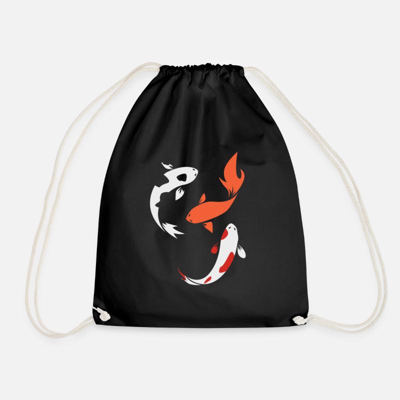 Koi Fish - Drawstring Bag - black