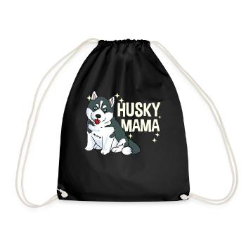 Husky Mama Hundebesitzerin Geschenk - Turnbeutel - Schwarz - Vorne