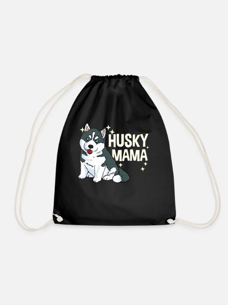 Husky Mama Hundebesitzerin Geschenk - Turnbeutel - Schwarz