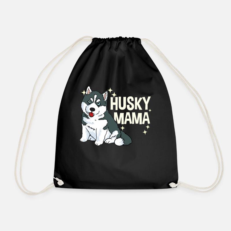 Husky Mama Hundebesitzerin Geschenk - Turnbeutel - Schwarz