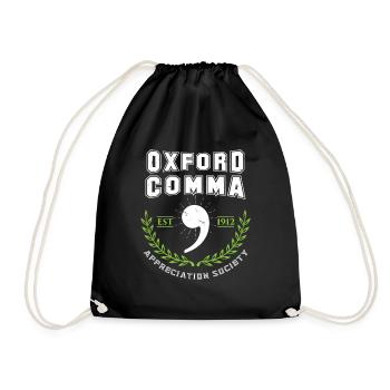 Oxford Comma Appreciation Society Grammar Police - Turnbeutel - Schwarz - Vorne