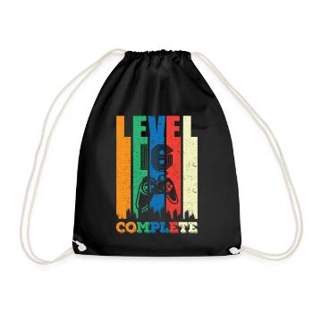 Level 16 Completely 16 years 16 years 16th birthday - Drawstring Bag - black - Front