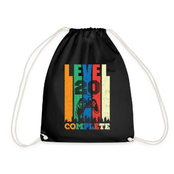 Level 20 Completely 20 years 20 years 20 years Gebur - Drawstring Bag - black - Front
