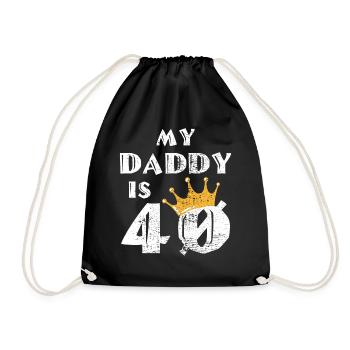 40th birthday dad - Drawstring Bag - black - Front
