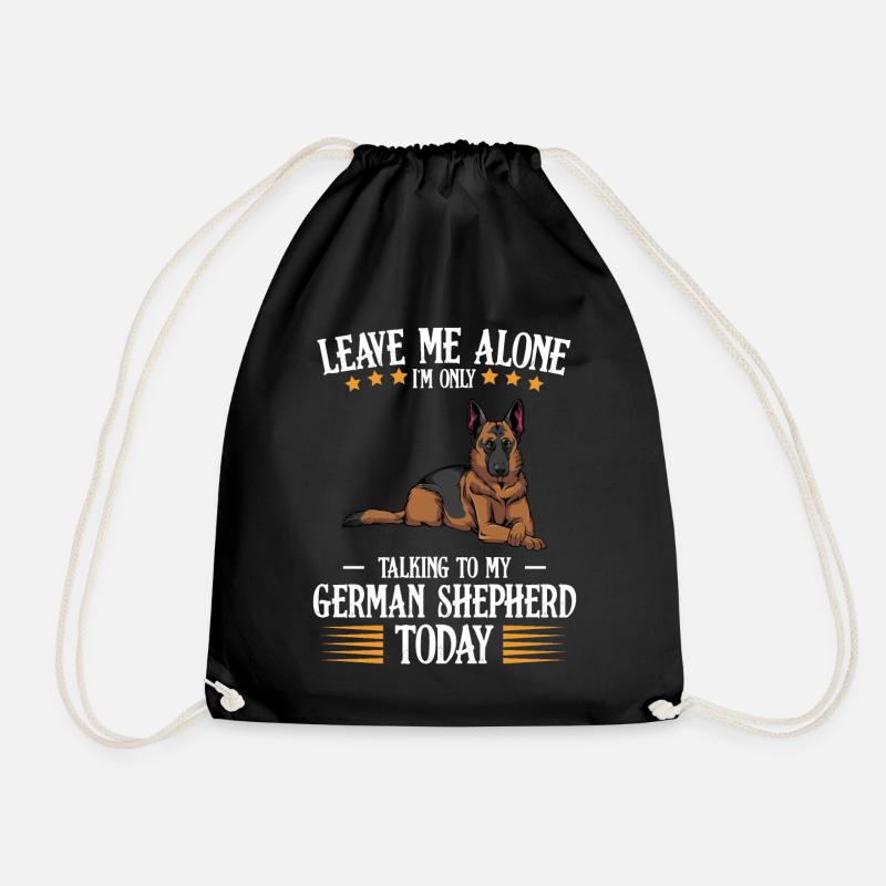 German shepherd - Drawstring Bag - black