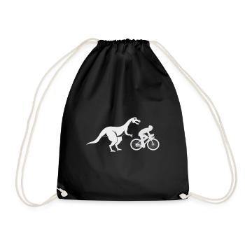 Brontosaure Dino cycliste sport cadeau d'art - Sac de sport léger - noir - Devant