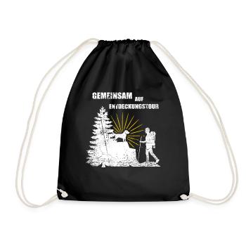 Wandern Hund - Turnbeutel - Schwarz - Vorne